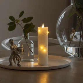 Candela LED di cera color crema colore di luce ambra 17,8 cm