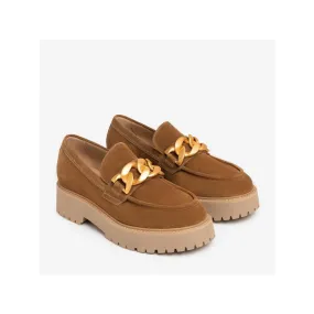 Mocassino Donna Con Catenella Suola Gomma Alta Nerogiardini
