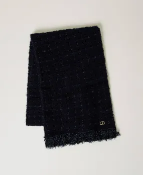 Sciarpa in maglia con lurex e frange